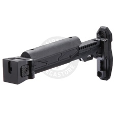 Atlas Custom Works Folding Telescopic Buttstock w/ Cheek Riser for Marui AKM GBB - (Black)