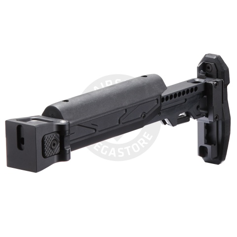 Atlas Custom Works Folding Telescopic Buttstock w/ Cheek Riser for Marui AKM GBB - (Black)