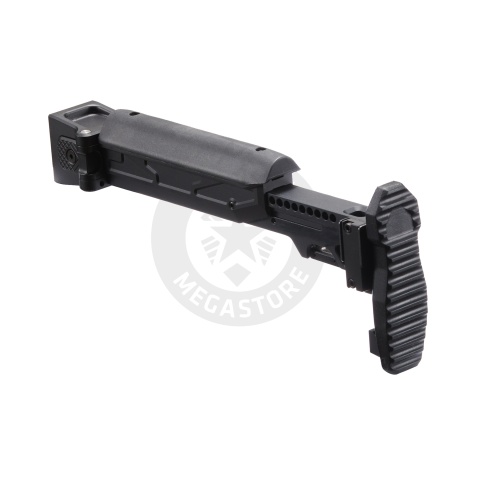 Atlas Custom Works Folding Telescopic Buttstock w/ Cheek Riser for Marui AKM GBB - (Black)