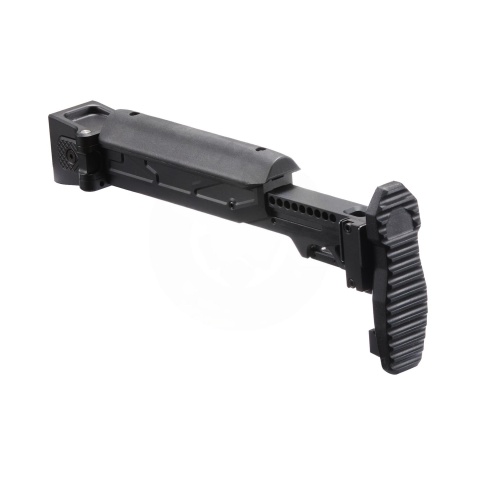 Atlas Custom Works Folding Telescopic Buttstock w/ Cheek Riser for Marui AKM GBB - (Black)