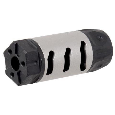 Airsoft Muzzle Compensator [14mm CCW] (SILVER / BLACK)
