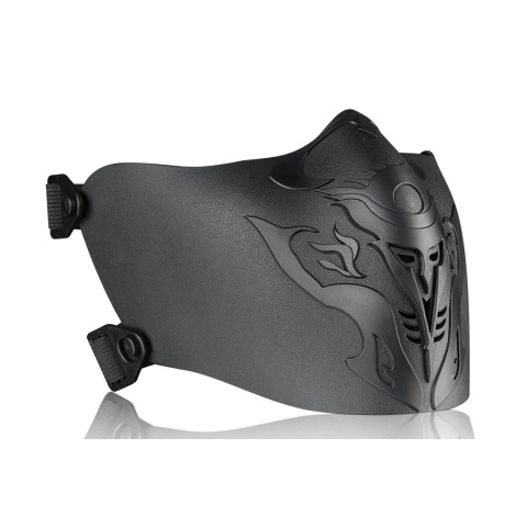 Amomax Ferro Polymer Half Face Airsoft Mask - (Black)