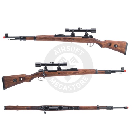 ARES Karabiner 98K Deluxe Spring Powered Bolt Action Airsoft Rifle - (Wood)