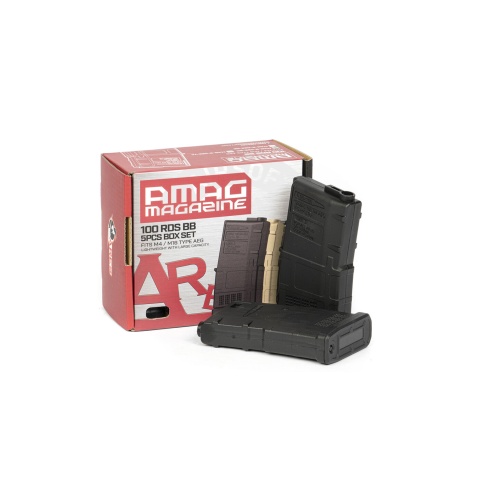 Ares M4 AMAG 100rd 5 AEG Magazine Box Set