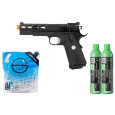 Army Armament Full Metal R30 1911 Gas Blowback Airsoft Pistol - Green Gas Combo - (Black)