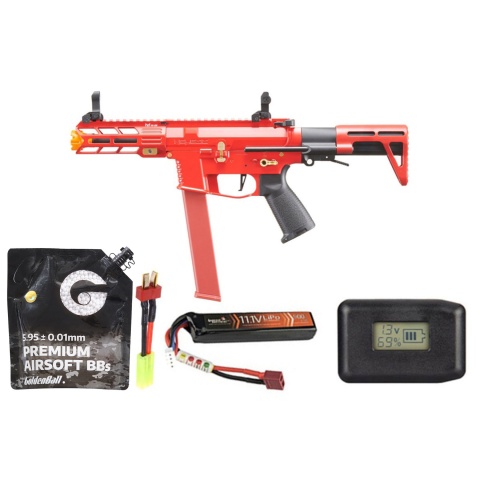 Classic Army Nemesis X9 PDW SMG AEG - Battery/Adapter/Charger Combo - (Red)