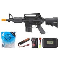 Double Bell N23 Pdw M4 Airsoft Aeg Rifle - Battery/Adapter/Charger Combo - (Black)