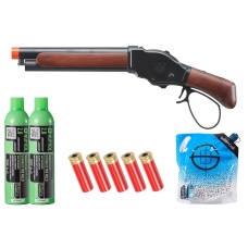 Golden Eagle 1887 Compact Wide Lever Action Shotgun Shell/Green Gas Combo (Black)