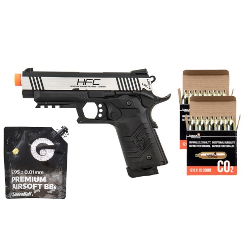 HFC HG-171 Tactical 1911 CO2 Blowback Pistol - CO2 Combo - (Black/Silver)