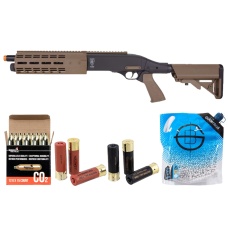 Elite Force CO2 Tri-Shot Shotgun - Shell/CO2Gas Combo - Tan/Black