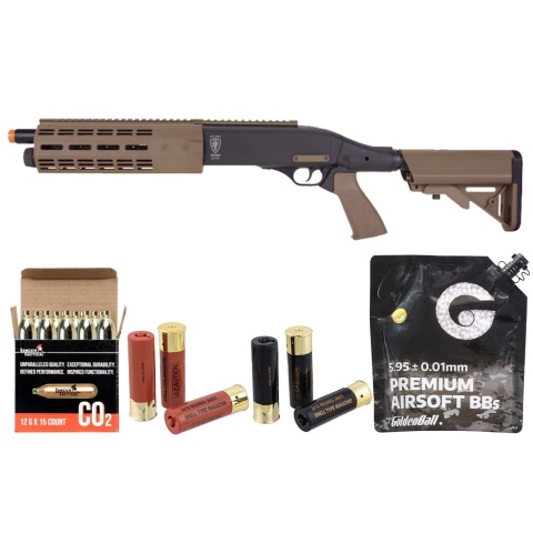 Elite Force CO2 Tri-Shot Shotgun - Shell/CO2Gas Combo - Tan/Black