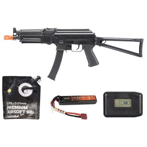 Kalashnikov USA Licensed KR-9 SBR Airsoft AEG Rifle - Battery/Charger Combo - (Black)