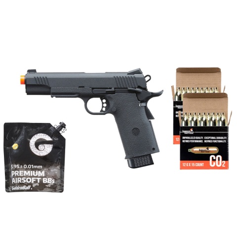 KJW Metal Slide KP11 CO2 Pistol - CO2 Combo - (Black)