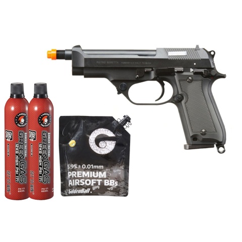 KSC M93R II Spartan System 7 GBB Pistol - Green Gas Combo - (Black)