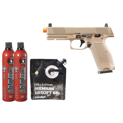 Kizuna Works MKW Full Sized Gas Blowback Airsoft Pistol - Green Gas Combo - (Metal/Cerakote FDE)