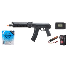 LCT Airsoft AK104 Steel AEG Airsoft Rifle w/ ASTER V2 - Battery/Charger Combo - (Black)