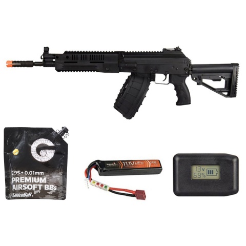LCT LCK-16 Steel AEG Rifle w/ ASTER V2 - Battery/Charger Combo - (Black)
