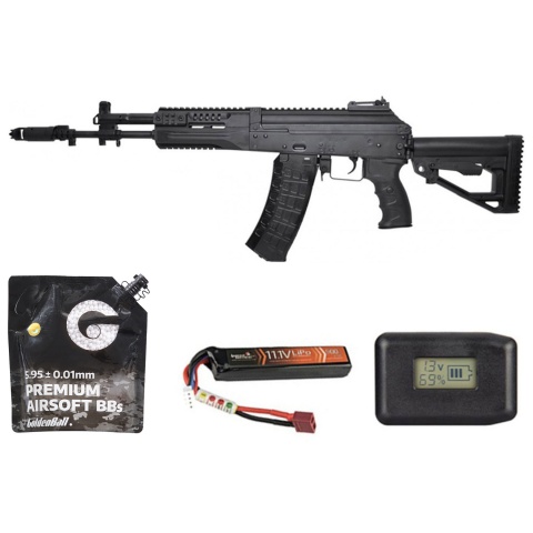 LCT Airsoft LCK12 Tactical AK-12 Assault Airsoft AEG Rifle - Battery/Charger Combo - (Black)