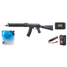 LCT LCKM Steel Airsoft AEG Rifle w/ ASTER V2 - Battery/Charger Combo - (Black)