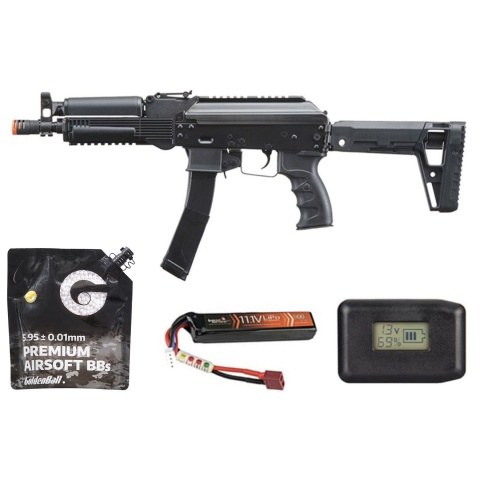LCT LPPK-20 SMG AEG Rifle w/ ASTER V2 - Battery/Charger Combo - (Black)