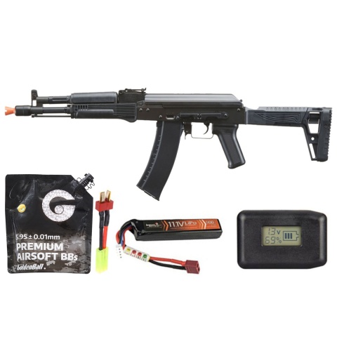 LCT Airsoft MRK-105 AEG Rifle - Battery/Adapter/Charger Combo - (Black)