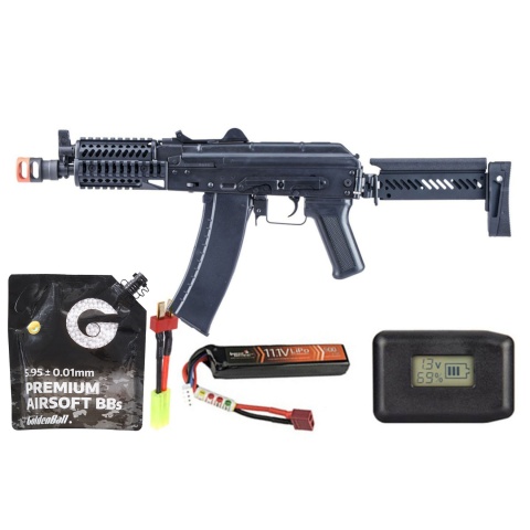 LCT ZKS-74UN AK AEG Rifle W/ Folding Stock - Battery/Adapter/Charger Combo - (Black)
