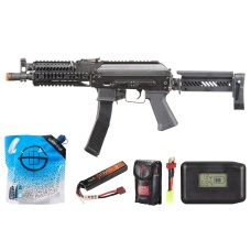 LCT ZP-19-01 Vityaz Aeg Rifle W/ Folding Stock - Battery/Adapter/Charger Combo - (Black)