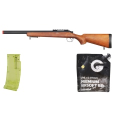 Well MB02W VSR-10 Bolt Action Rifle (Wood) - BB/Sniper Bundle