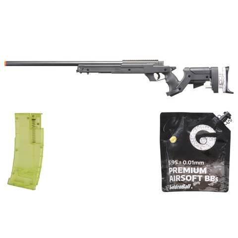 Wellfire SR22 Full Metal Type 22 Bolt Action Sniper Rifle - Black - BB/Sniper Bundle