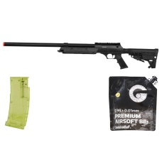 Well Spec-ops MB13A APS SR-2 Bolt Action Sniper Rifle (Black) - BB/Sniper Bundle