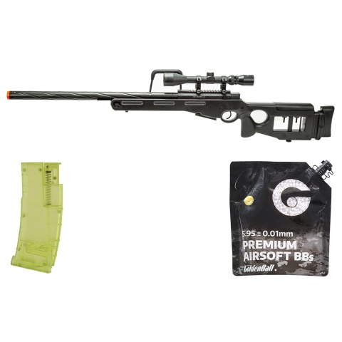 WellFire SV98 Bolt Action Airsoft Sniper Rifle w/ Scope (Gray) - BB/Sniper Bundle