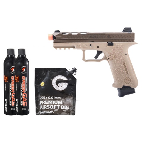 Poseidon Orion Performance Series GBB Pistol No.2 - (Tan/Brown) Green Gas Combo