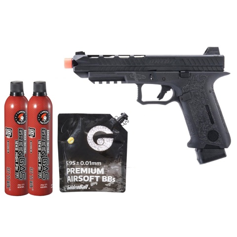 Poseidon Orion Performance Series GBB Pistol No.3 - (Black) Green Gas Combo