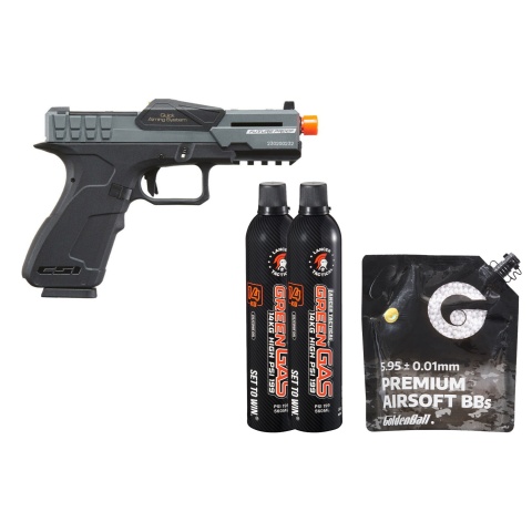 Poseidon CSI XG8 Gas Blow Back Aluminum Pistol - Green Gas Combo - (Metal/gray)