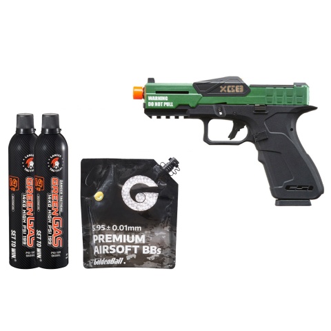Poseidon CSI XG8 Gas Blow Back Aluminum Pistol - Green Gas Combo - (OD Green)