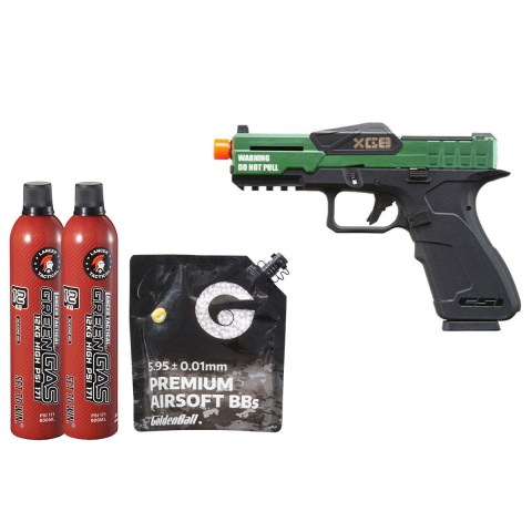 Poseidon CSI XG8 Gas Blow Back Aluminum Pistol - Green Gas Combo - (OD Green)