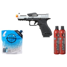 Poseidon CSI XG8 Gas Blow Back Aluminum Pistol - Green Gas Combo - (Metal/silver)