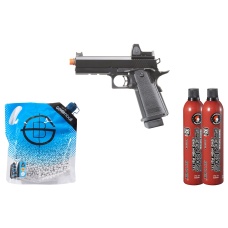 Raven Airsoft 4.3 Hi Capa + Micro Red Dot - Green Gas Combo - (Black)