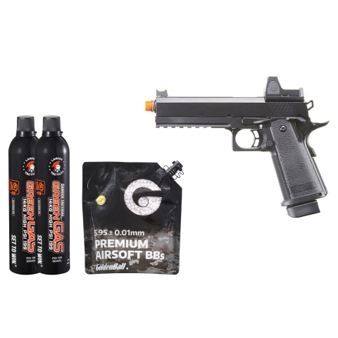 Raven Airsoft 5.1 Hi Capa w/ Micro Dot - Green Gas Combo - (Black)