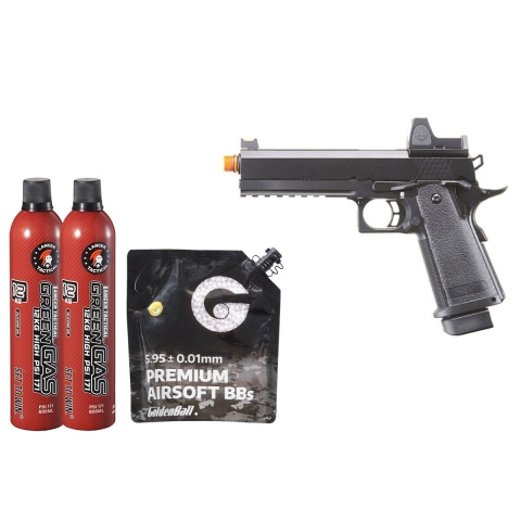 Raven Airsoft 5.1 Hi Capa w/ Micro Dot - Green Gas Combo - (Black)