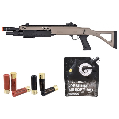 FABARM STF/12 Short Barrel Spring Shotgun w/ Fixed Stock - Shell Combo - (Dark Earth)