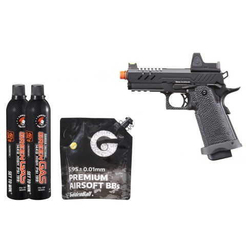 Vorsk Airsoft 3.8 Hi Capa Pro w/ Micro Dot - Green Gas Combo - (Black)