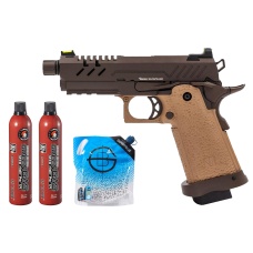 Vorsk Airsoft 3.8 Hi Capa Pro - (Tan/Bronze) Green Gas Combo