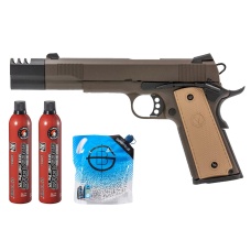 Vorsk Airsoft VP-X Gas Blowback Pistol - (Bronze) Green Gas Combo