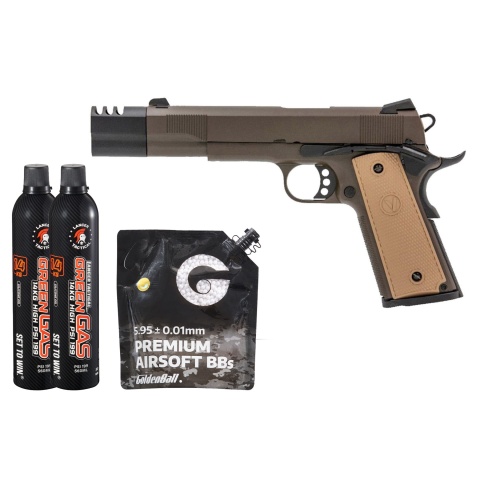 Vorsk Airsoft VP-X Gas Blowback Pistol - (Bronze) Green Gas Combo