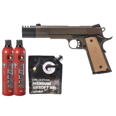 Vorsk Airsoft VP-X Gas Blowback Pistol - (Bronze) Green Gas Combo