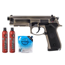 Vorsk Airsoft VM9 Osiris Gas Blowback Pistol - (Brushed Aluminum) Green Gas Combo