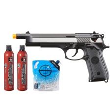 WE-Tech M92 Gas Blowback Airsoft Pistol - (2-Tone) Green Gas Combo