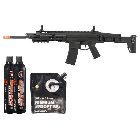 WE Tech MSK Open Bolt Gas Blowback GBBR Airsoft Rifle - (Black) Green Gas Combo