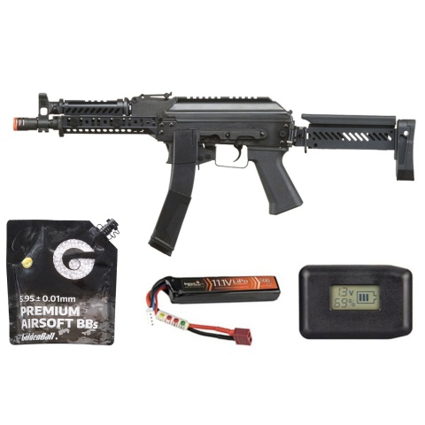 Lct ZK Series Ak Airsoft Aeg Rifle W/ Side-folding Z Series Stock And Handguard - Battery/Charger Combo - (Black)